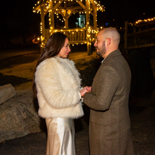 A new proposal at sunset overlooking the Mohonk Mountains